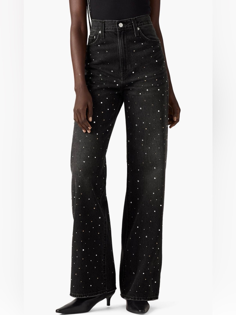 Levi’s Ribcage Wide Leg Women's Jeans Dazzle Me Smoke Size 23 NWT